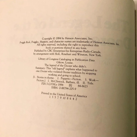 Vintage 1984 The Legend Of The Doozer Who Didn't Fraggle Rock - Picture 7 of 15